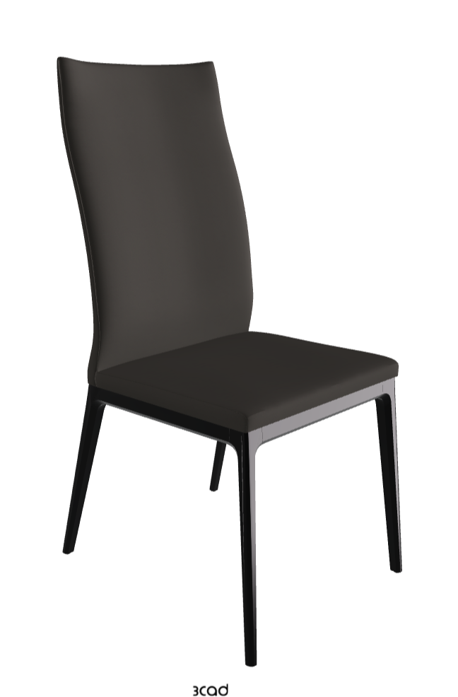 Arcadia Couture High Back Dining Chair_Matt Black_Soft Leather_Piombo