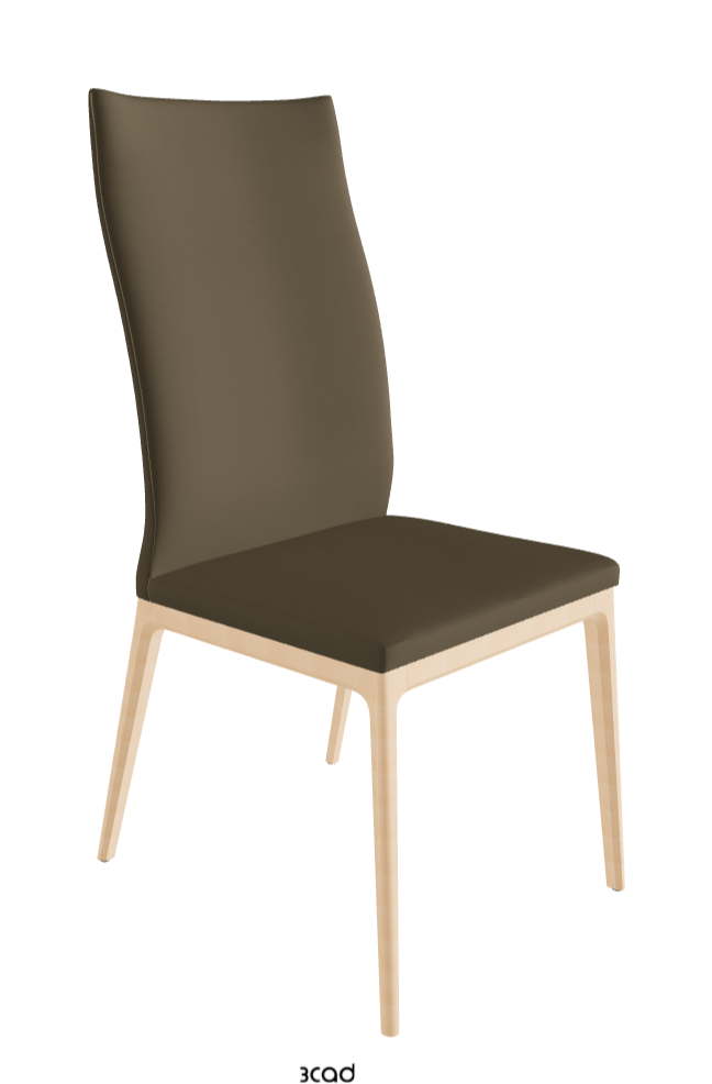 Arcadia Couture High Back Dining Chair_Natural Stained Beech_Soft Leather_Argilla