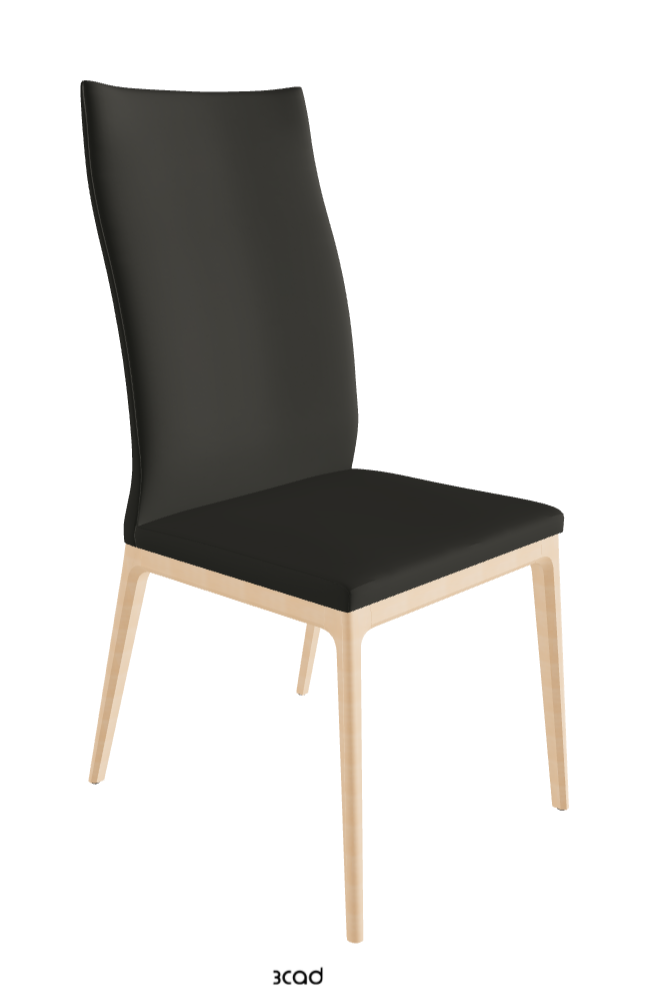 Arcadia Couture High Back Dining Chair_Natural Stained Beech_Synthetic Leather_London
