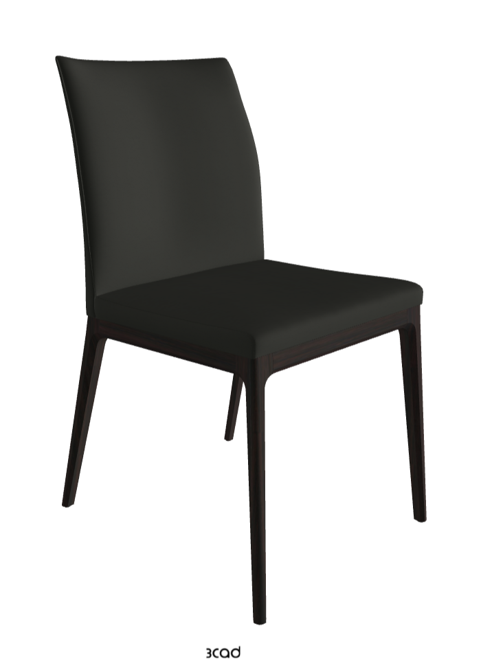 Arcadia Couture Dining Chair_Dark Wenghe Stained Beech_Soft Leather_Smoke