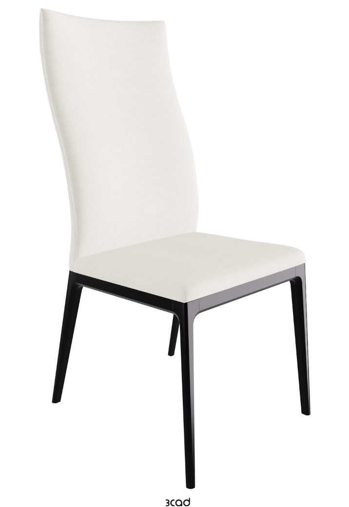 Arcadia High Back Dining Chair_Matt Black_Fabric_B240
