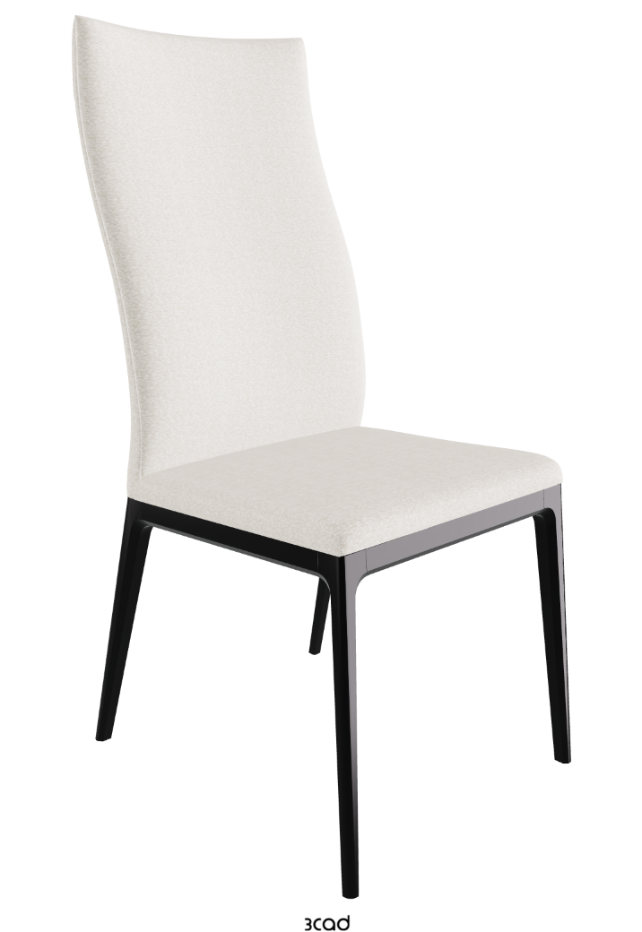 Arcadia High Back Dining Chair_Matt Black_Fabric_B241