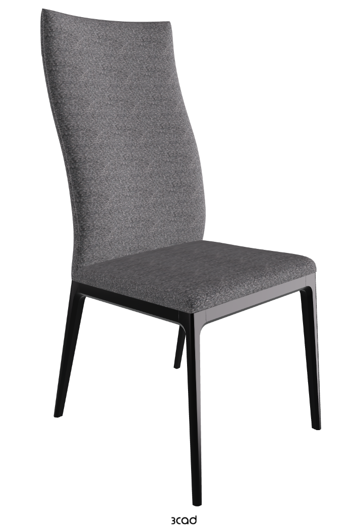 Arcadia High Back Dining Chair_Matt Black_Fabric_B244