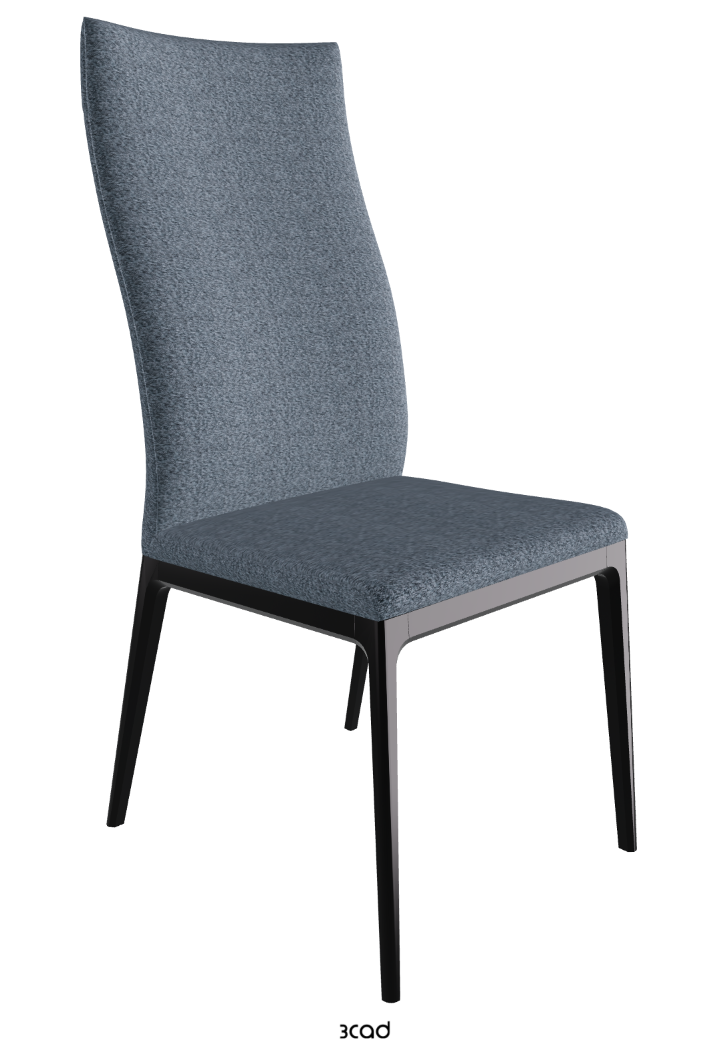 Arcadia High Back Dining Chair_Matt Black_Fabric_B245