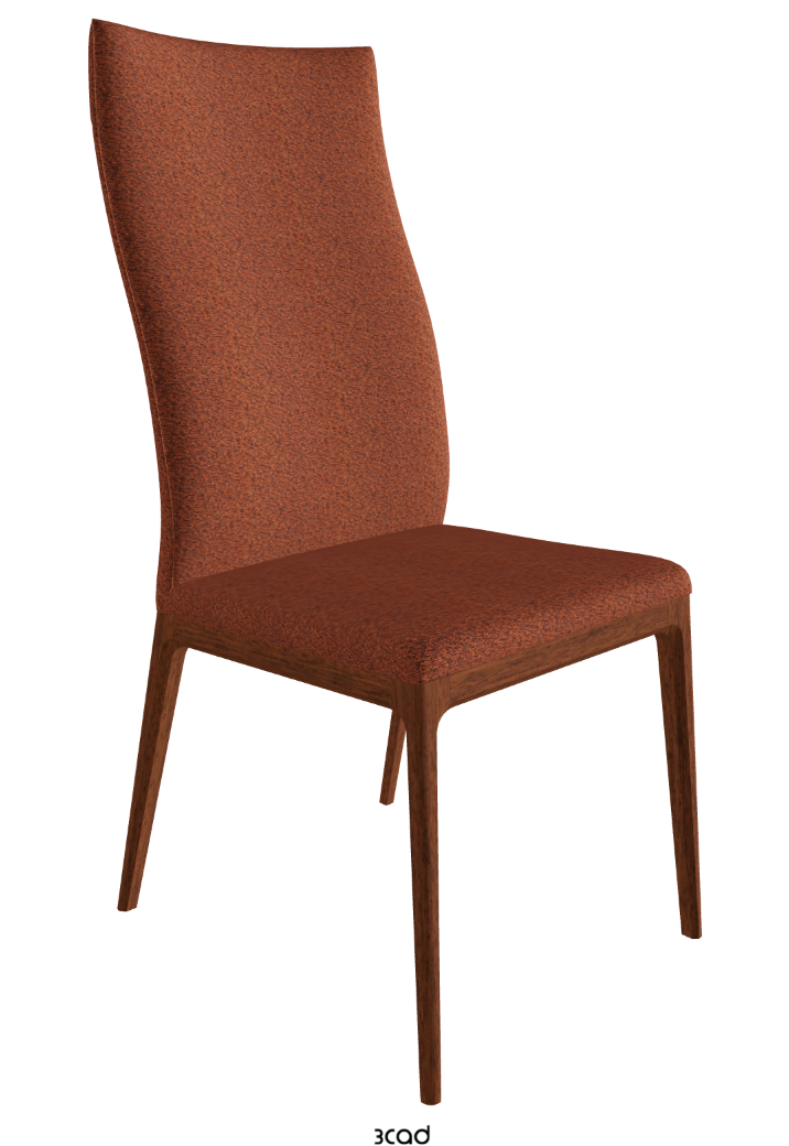 Arcadia High Back Dining Chair_Walnut Canaletto Stained Beech_Fabric_B248