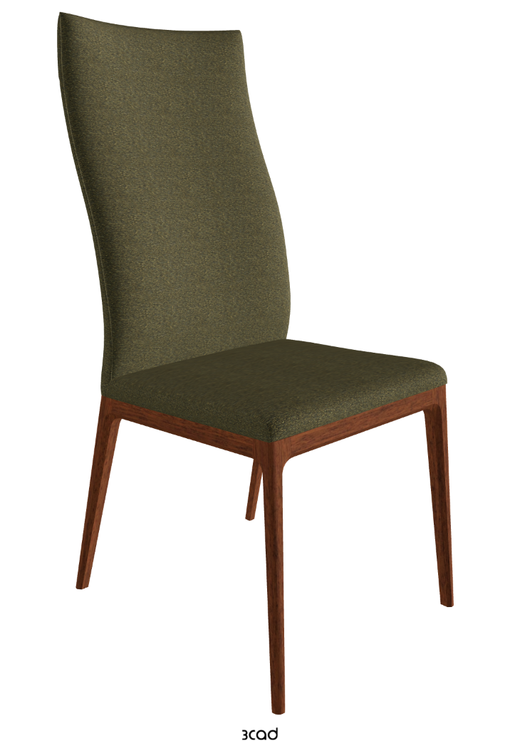Arcadia High Back Dining Chair_Walnut Canaletto Stained Beech_Fabric_B249