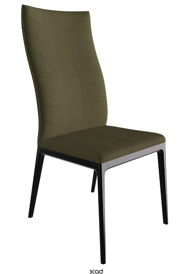 Arcadia High Back Dining Chair_Matt Black_Fabric_B249