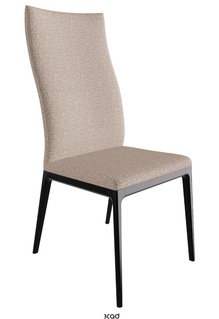 Arcadia High Back Dining Chair_Matt Black_Fabric_B731