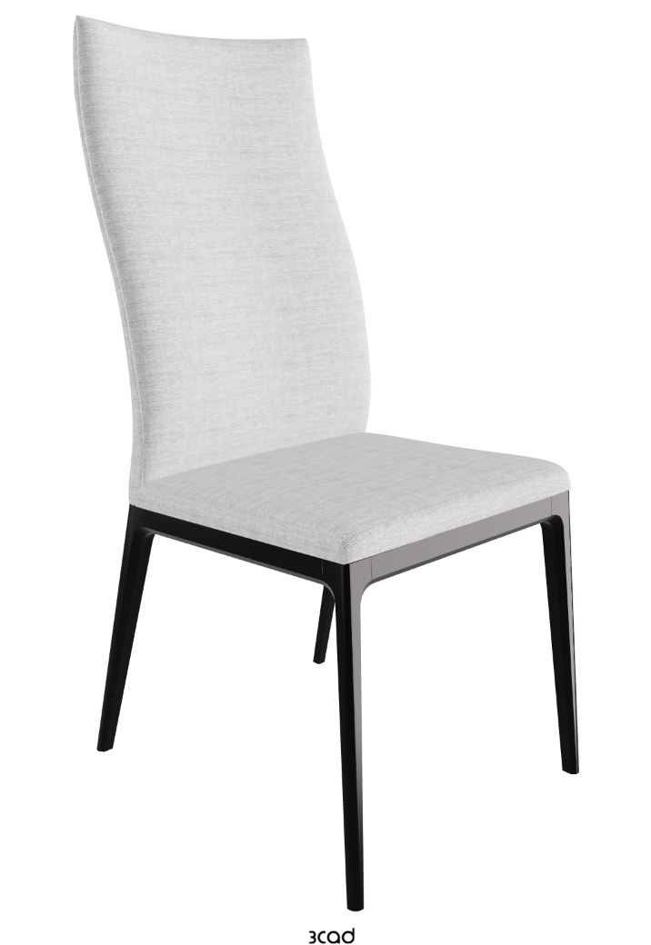 Arcadia High Back Dining Chair_Matt Black_Fabric_B810