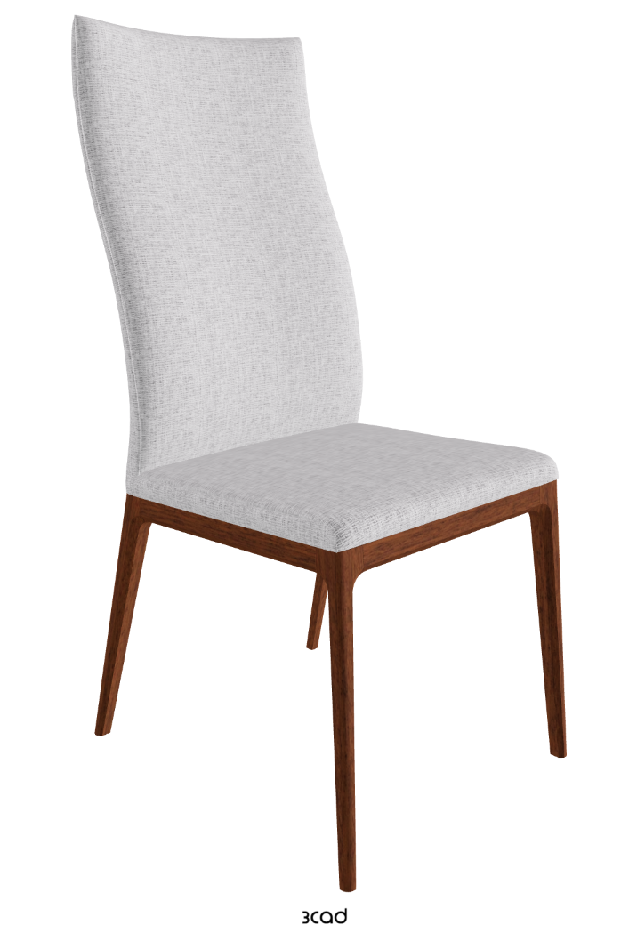 Arcadia High Back Dining Chair_Walnut Canaletto Stained Beech_Fabric_B811