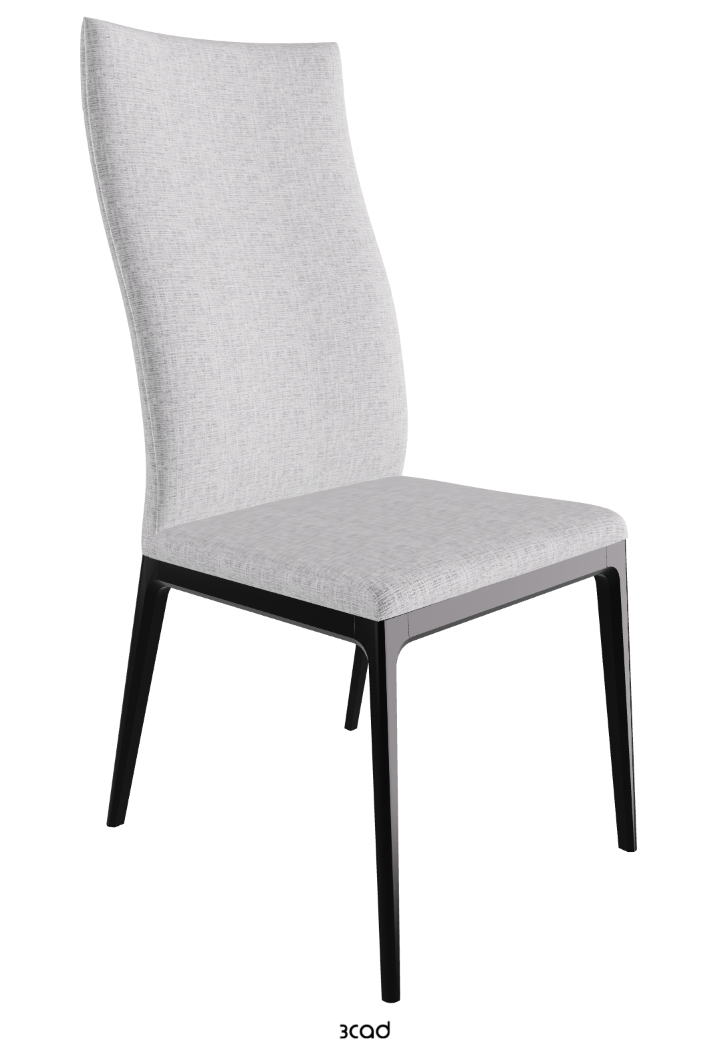 Arcadia High Back Dining Chair_Matt Black_Fabric_B811