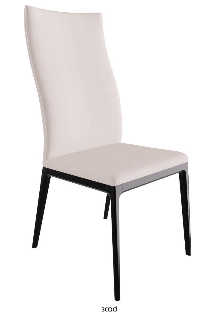 Arcadia High Back Dining Chair_Matt Black_Fabric_B923