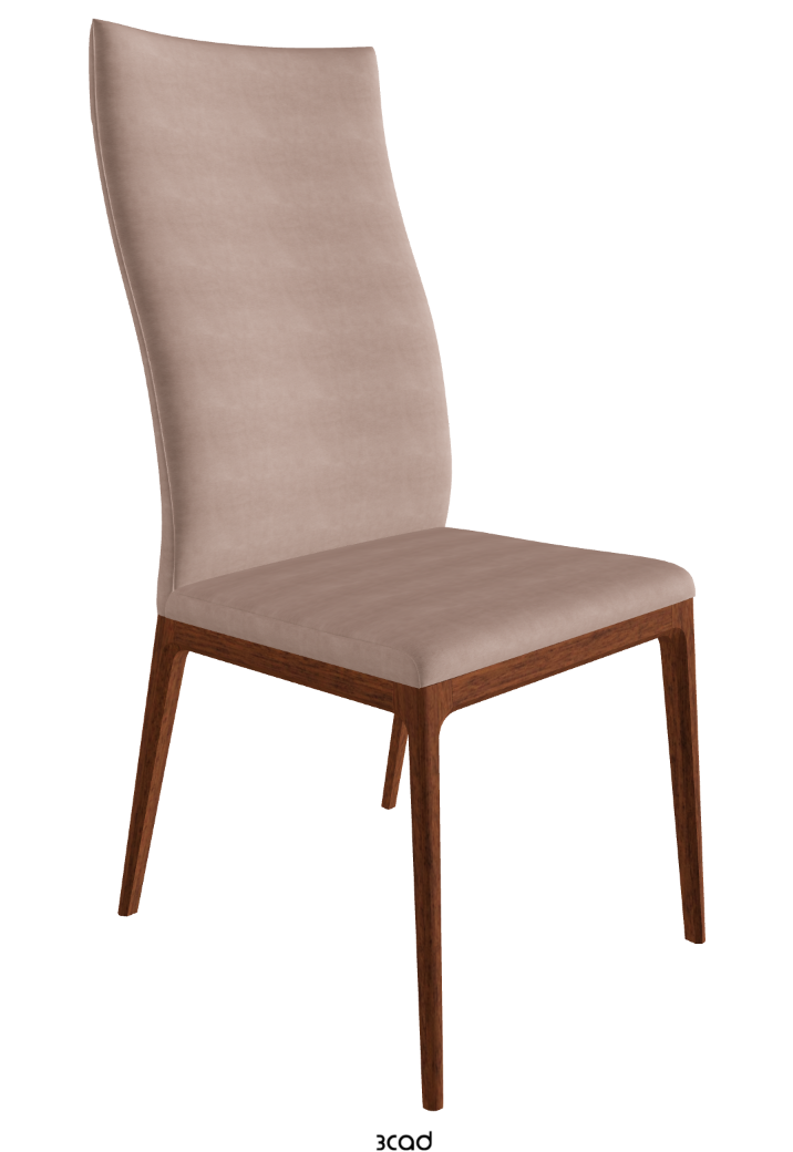 Arcadia High Back Dining Chair_Walnut Canaletto Stained Beech_Fabric_B925