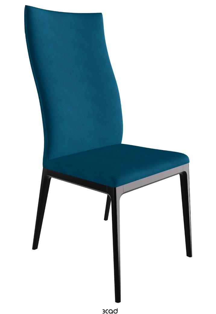 Arcadia High Back Dining Chair_Matt Black_Fabric_B928