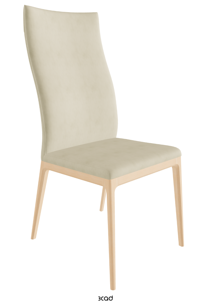 Arcadia High Back Dining Chair_Natural Stained Beech_Micro Nubuk_Beige