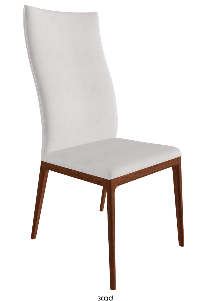 Arcadia High Back Dining Chair_Walnut Canaletto Stained Beech_Micro Nubuk_White