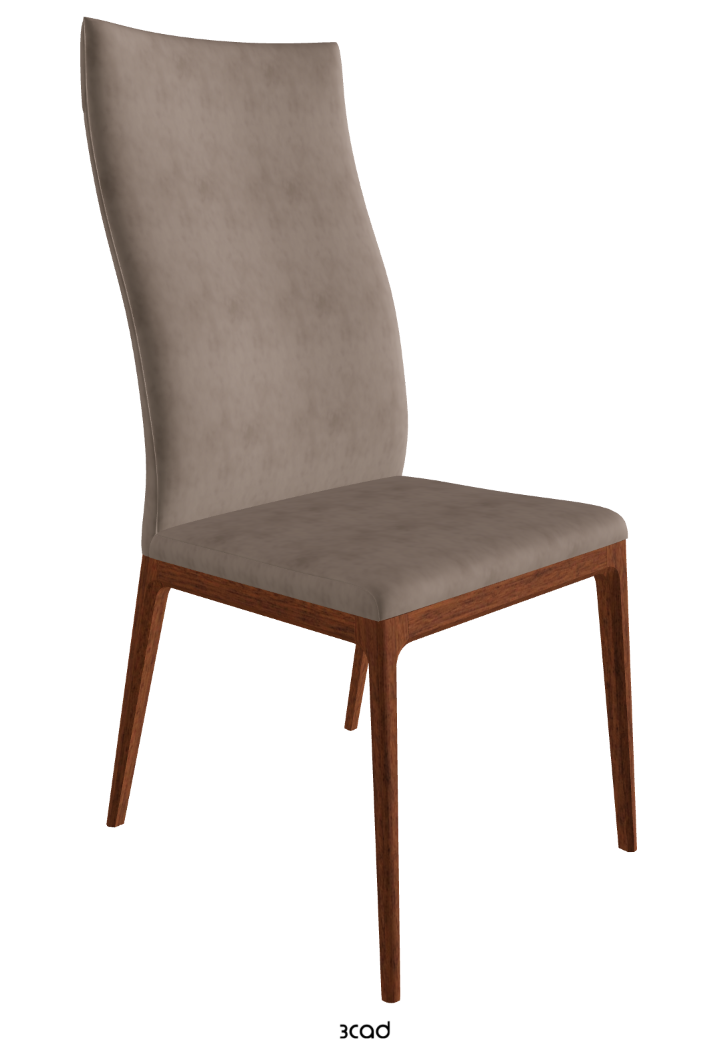 Arcadia High Back Dining Chair_Walnut Canaletto Stained Beech_Micro Nubuk_Cognac