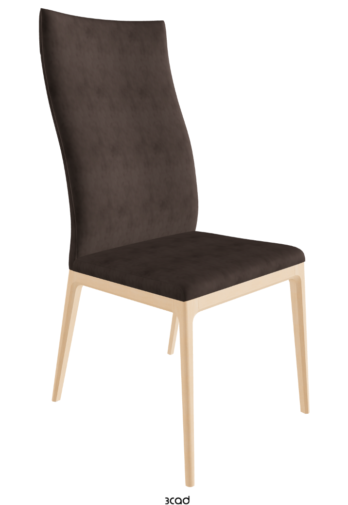 Arcadia High Back Dining Chair_Natural Stained Beech_Micro Nubuk_Marron