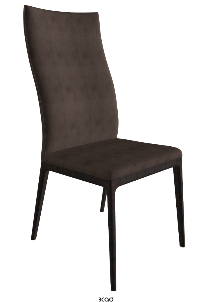 Arcadia High Back Dining Chair_Dark Wenghe Stained Beech_Micro Nubuk_Marron