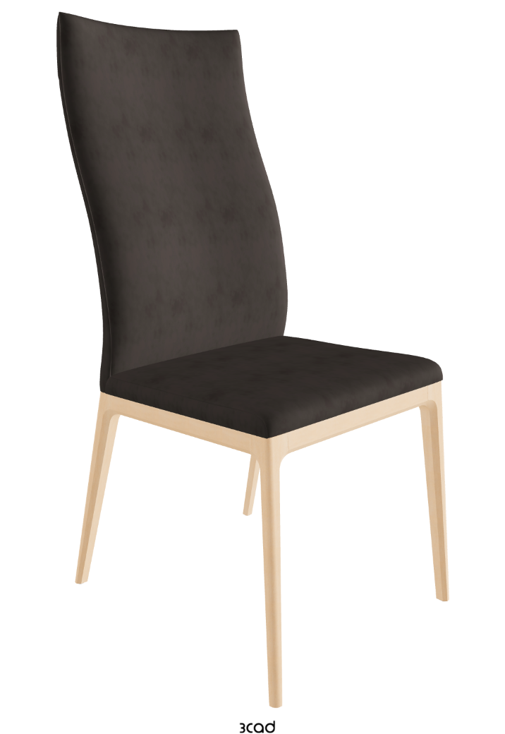 Arcadia High Back Dining Chair_Natural Stained Beech_Micro Nubuk_Lead