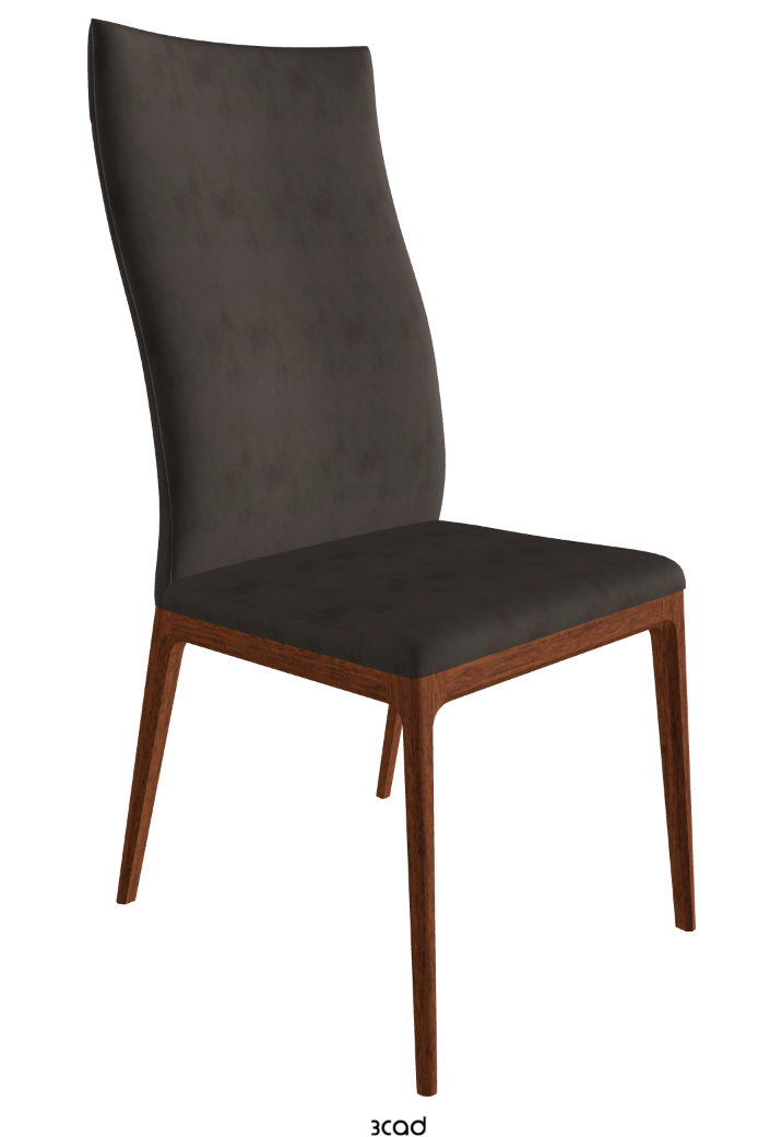 Arcadia High Back Dining Chair_Walnut Canaletto Stained Beech_Micro Nubuk_Lead