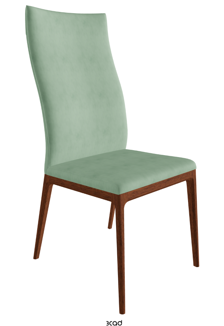 Arcadia High Back Dining Chair_Dark Wenghe Stained Beech_Micro Nubuk_Mint