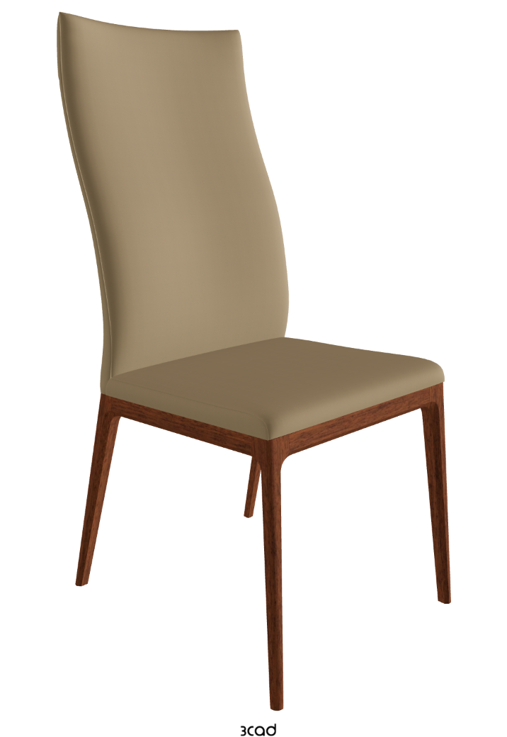 Arcadia High Back Dining Chair_Walnut Canaletto Stained Beech_Soft Leather_Safari