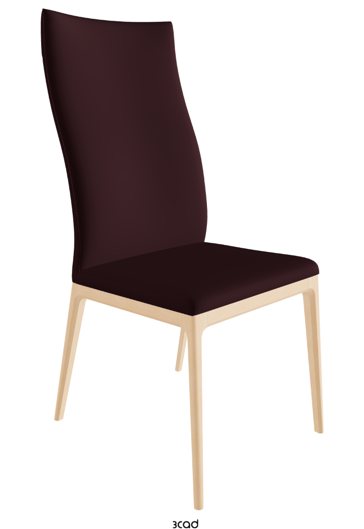 Arcadia High Back Dining Chair_Natural Stained Beech_Synthetic Leather_Bordeaux
