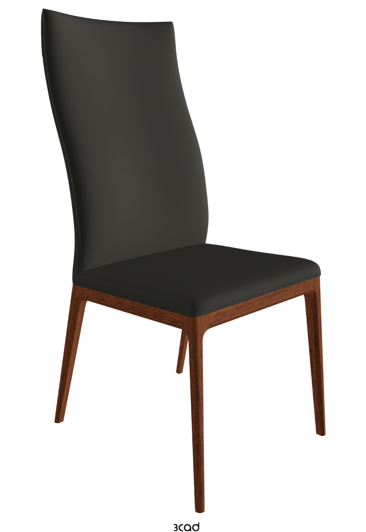 Arcadia High Back Dining Chair_Walnut Canaletto Stained Beech_Synthetic Leather_London