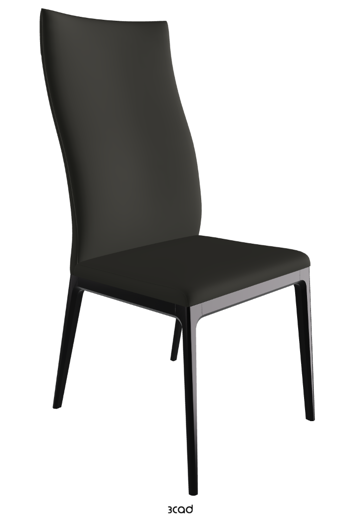 Arcadia High Back Dining Chair_Matt Black_Synthetic Leather_London