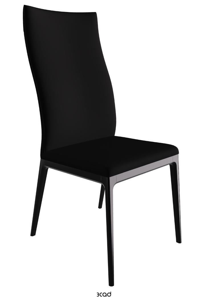 Arcadia High Back Dining Chair_Matt Black_Synthetic Leather_Nero