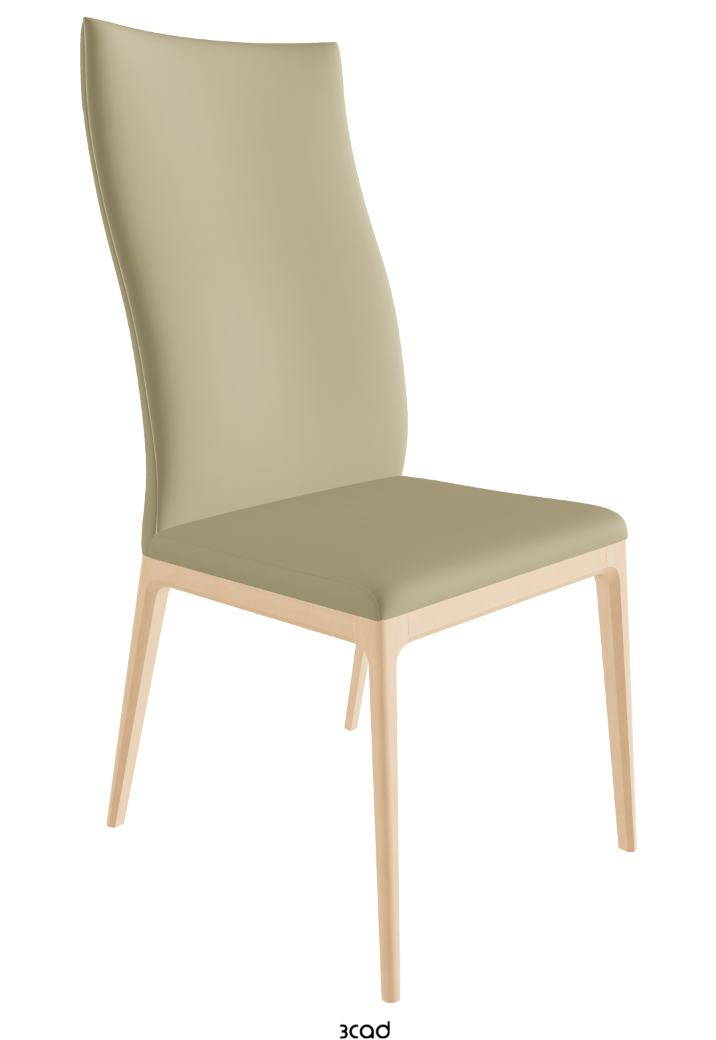 Arcadia High Back Dining Chair_Natural Stained Beech_Synthetic Leather_Canapa