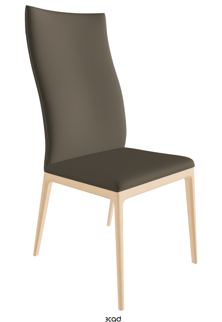 Arcadia High Back Dining Chair_Natural Stained Beech_Synthetic Leather_Fango