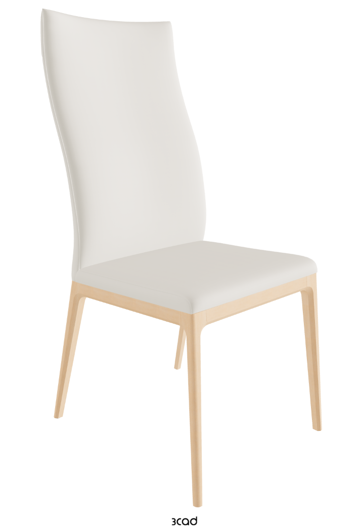 Arcadia High Back Dining Chair_Natural Stained Beech_Synthetic Leather_Lino