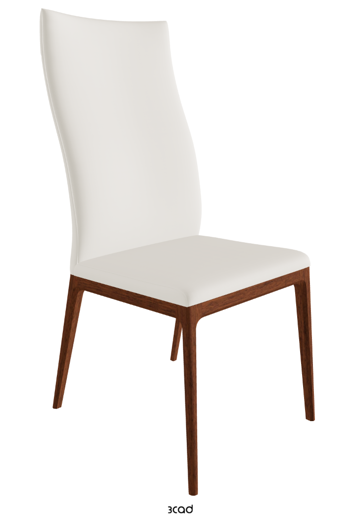 Arcadia High Back Dining Chair_Walnut Canaletto Stained Beech_Synthetic Leather_Lino