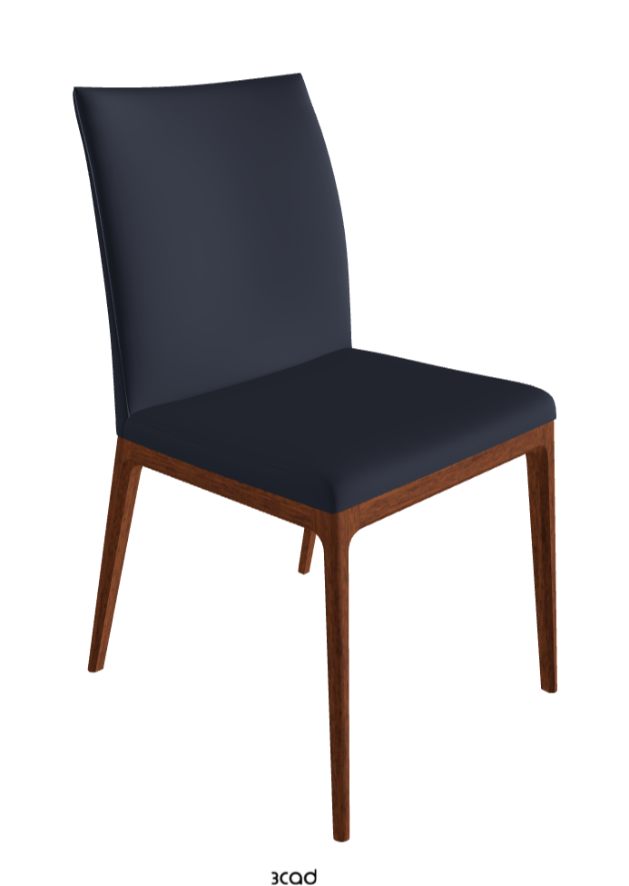 Arcadia Dining Chair_Walnut Canaletto Stained Beech_Soft Leather_Navy