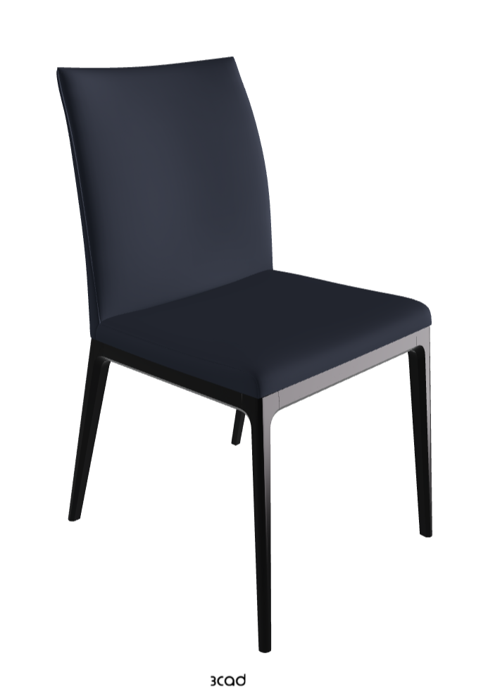 Arcadia Dining Chair_Matt Black_Soft Leather_Navy