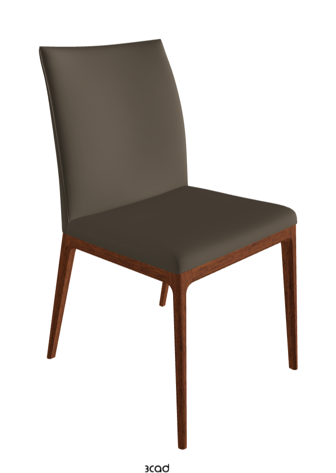 Arcadia Dining Chair_Walnut Canaletto Stained Beech_Soft Leather_Fango