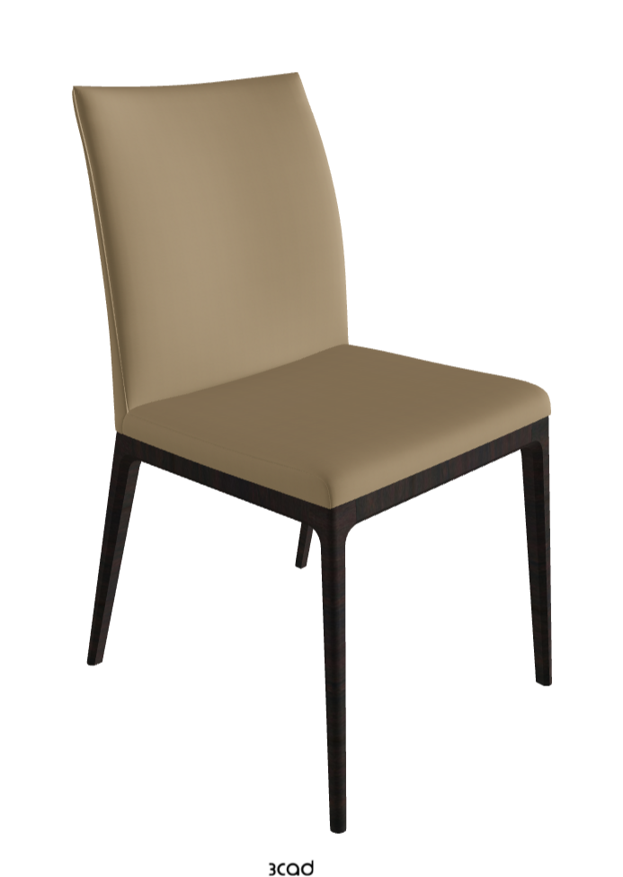 Arcadia Dining Chair_Dark Wenghe Stained Beech_Soft Leather_Safari