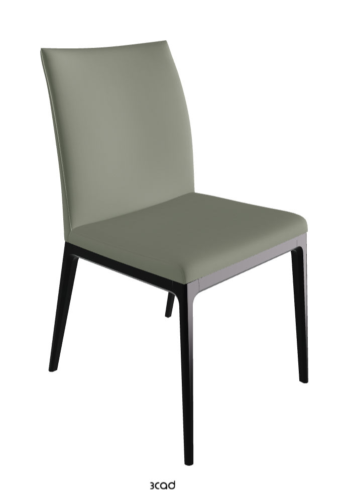 Arcadia Dining Chair_Matt Black_Soft Leather_Cenere