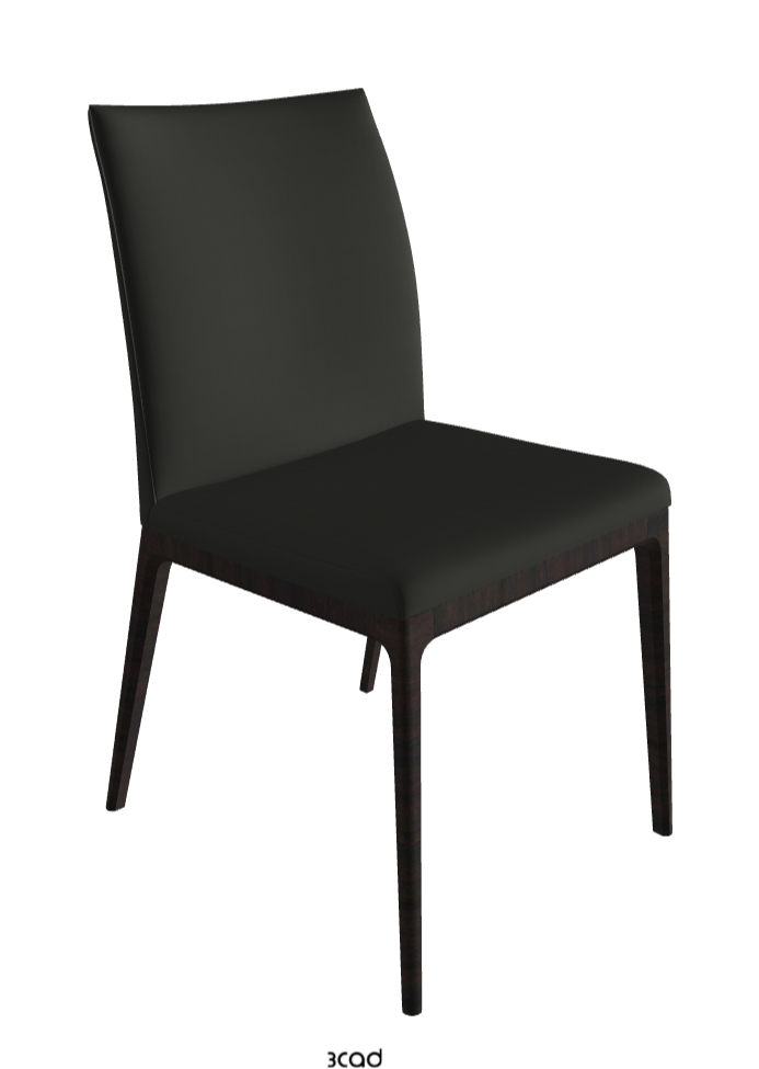 Arcadia Dining Chair_Dark Wenghe Stained Beech_Soft Leather_Smoke