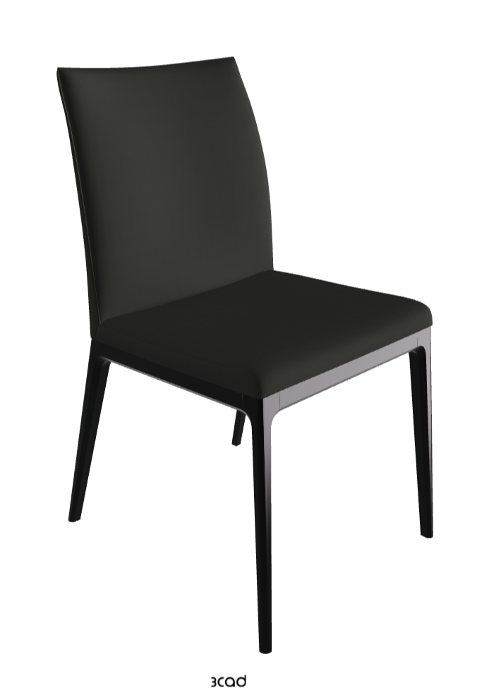 Arcadia Dining Chair_Matt Black_Soft Leather_Smoke