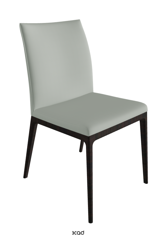 Arcadia Dining Chair_Dark Wenghe Stained Beech_Soft Leather_Ice