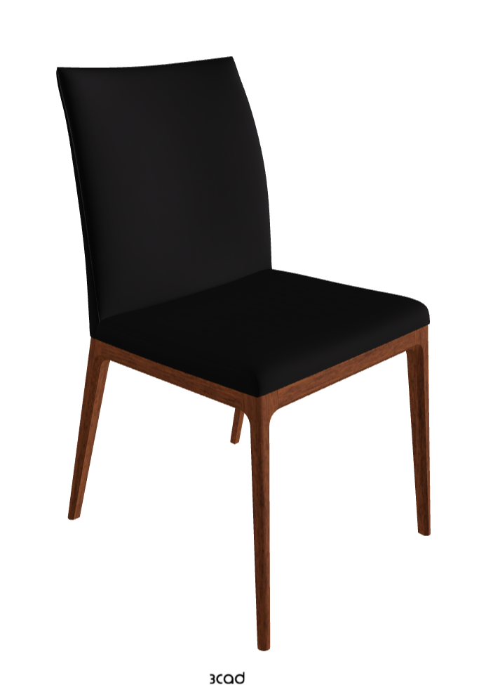 Arcadia Dining Chair_Walnut Canaletto Stained Beech_Soft Leather_Nero