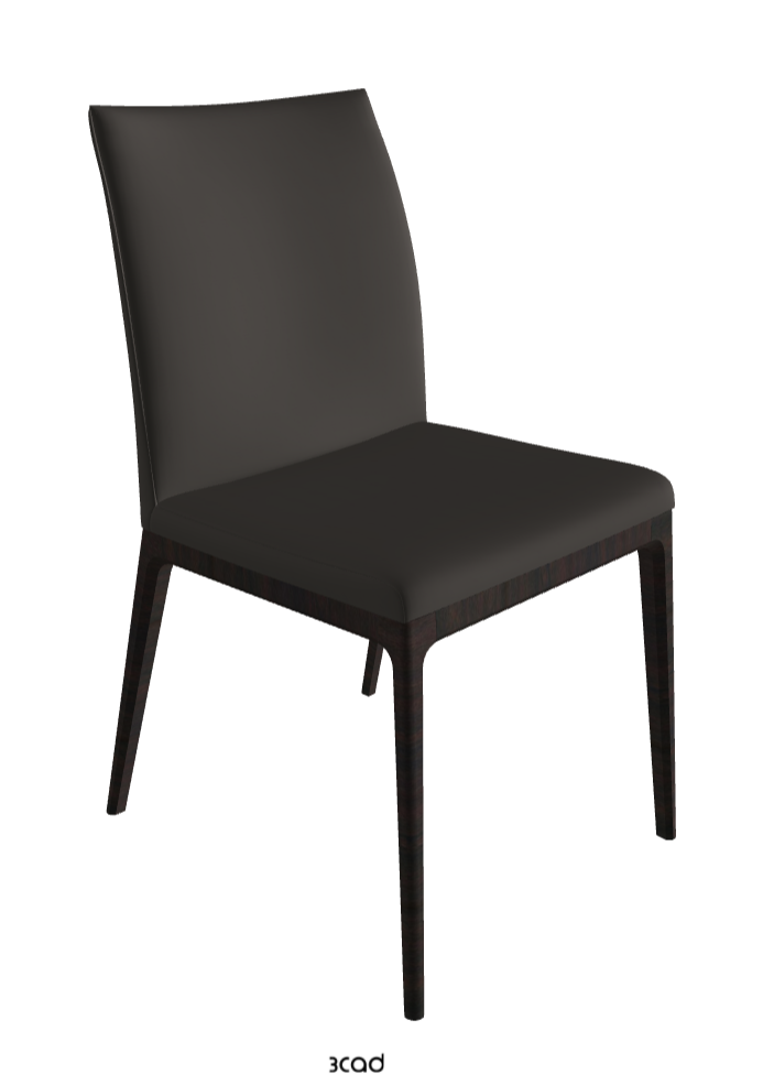 Arcadia Dining Chair_Dark Wenghe Stained Beech_Soft Leather_Piombo