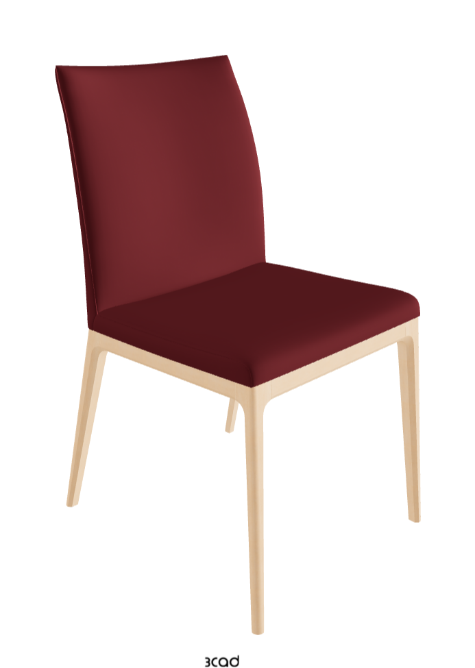 Arcadia Dining Chair_Natural Stained Beech_Soft Leather_Rosso Corsa