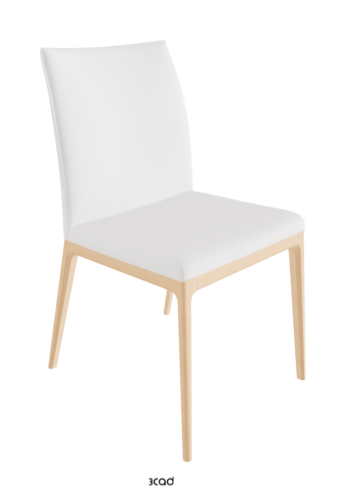 Arcadia Dining Chair_Natural Stained Beech_Synthetic Leather_Bianco