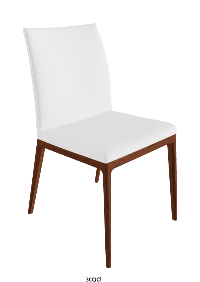 Arcadia Dining Chair_Walnut Canaletto Stained Beech_Synthetic Leather_Bianco