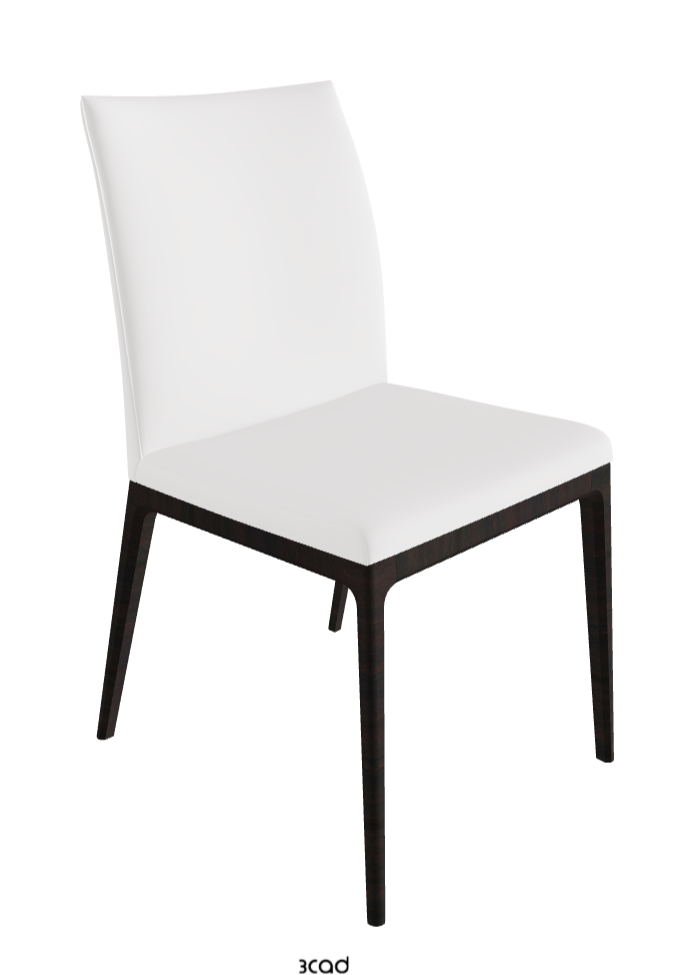 Arcadia Dining Chair_Dark Wenghe Stained Beech_Synthetic Leather_Bianco