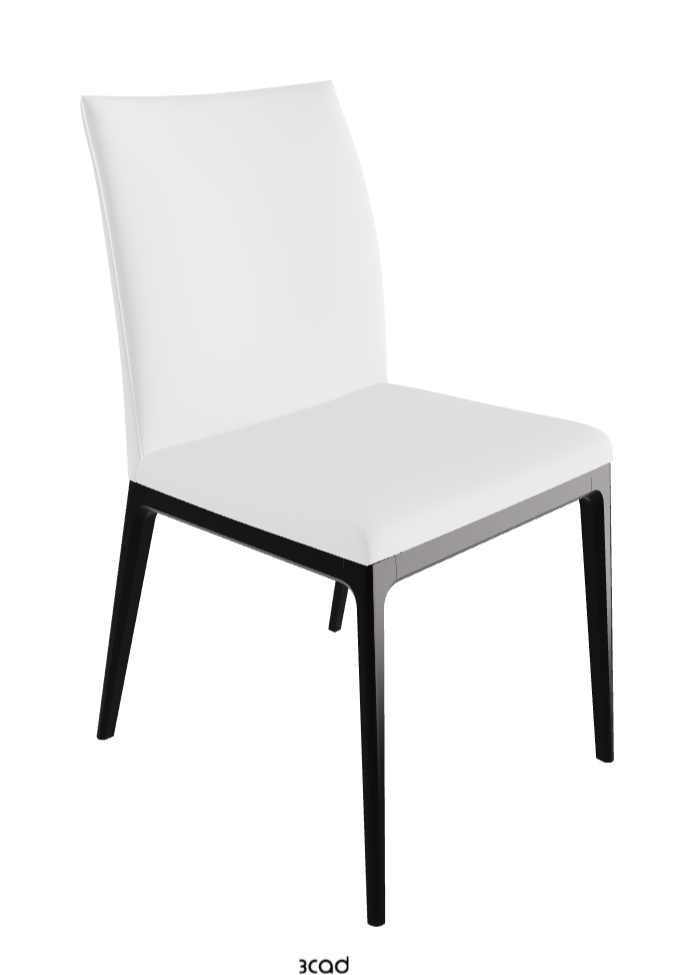 Arcadia Dining Chair_Matt Black_Synthetic Leather_Bianco